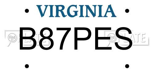 B87PES Virginia License Plate