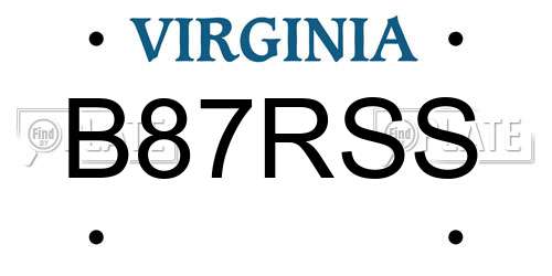 B87RSS Virginia License Plate