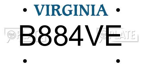 B884VE Virginia License Plate