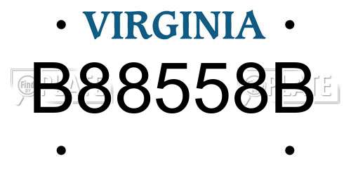 B88558B Virginia License Plate