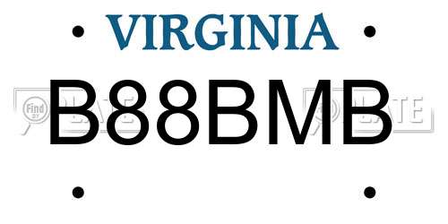 B88BMB Virginia License Plate