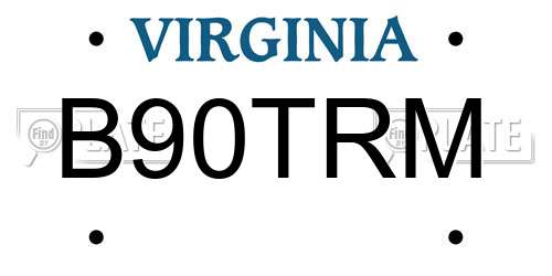 B90TRM Virginia License Plate