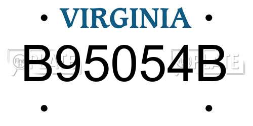 B95054B Virginia License Plate