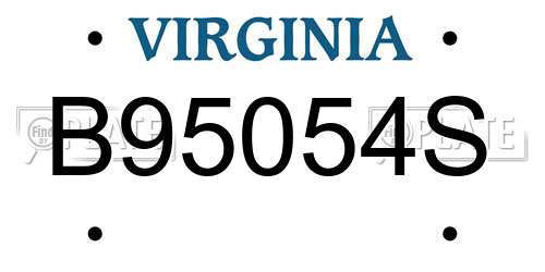 B95054S Virginia License Plate