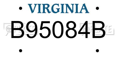 B95084B Virginia License Plate