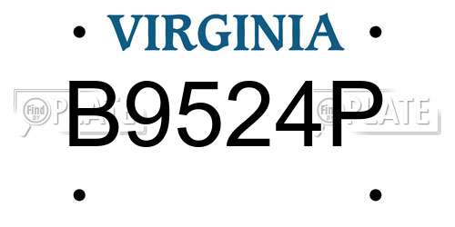 B9524P Virginia License Plate