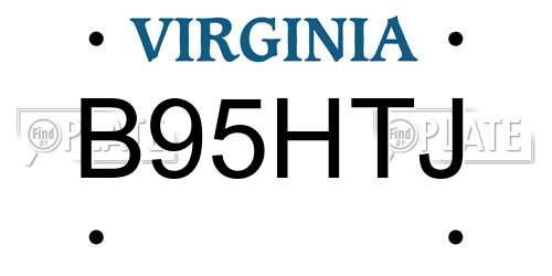 B95HTJ Virginia License Plate
