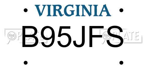 B95JFS Virginia License Plate