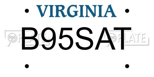 B95SAT Virginia License Plate