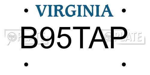 B95TAP Virginia License Plate