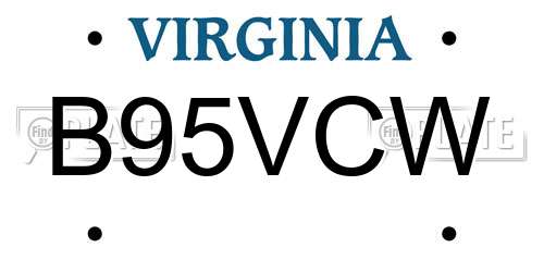 B95VCW Virginia License Plate