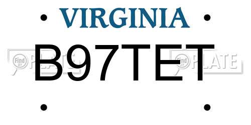 B97TET Virginia License Plate