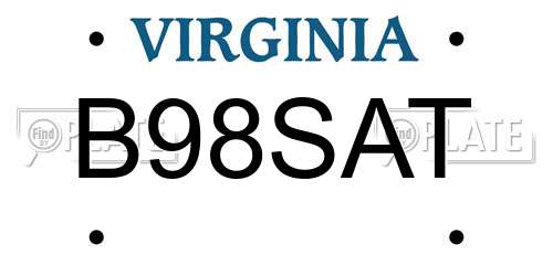 B98SAT Virginia License Plate