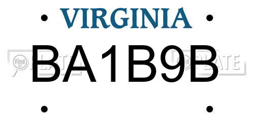 BA1B9B Virginia License Plate