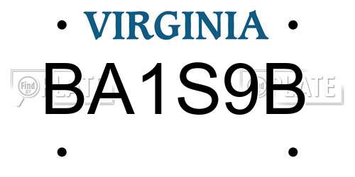 BA1S9B Virginia License Plate
