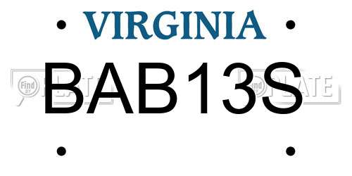 BAB13S Virginia License Plate