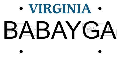 BABAYGA Virginia License Plate