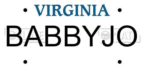 BABBYJO Virginia License Plate