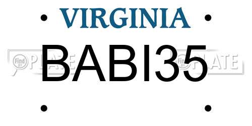 BABI35 Virginia License Plate