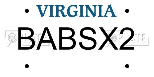 BABSX2 Virginia License Plate