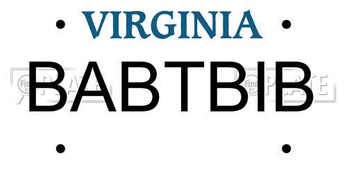 BABTBIB Virginia License Plate