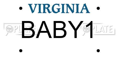BABY1 Virginia License Plate