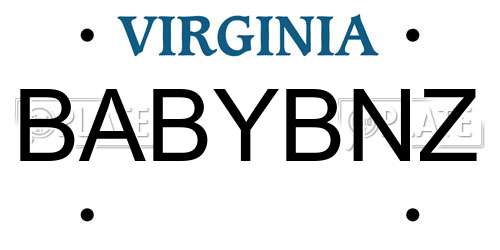 BABYBNZ Virginia License Plate