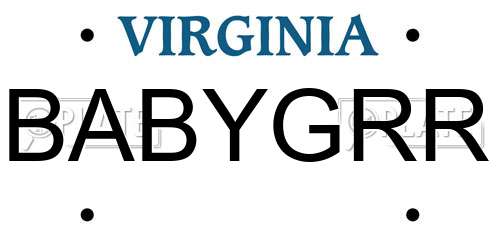 BABYGRR Virginia License Plate