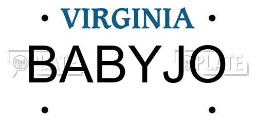 BABYJO Virginia License Plate