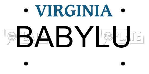 BABYLU Virginia License Plate