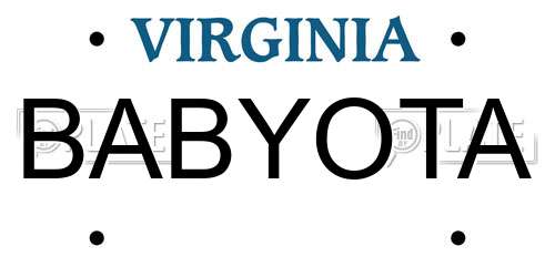 BABYOTA Virginia License Plate