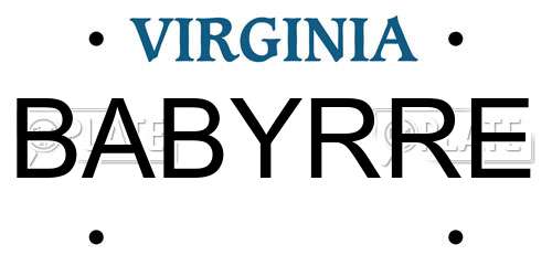 BABYRRE Virginia License Plate