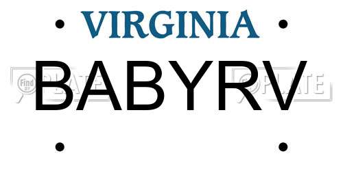 BABYRV Virginia License Plate