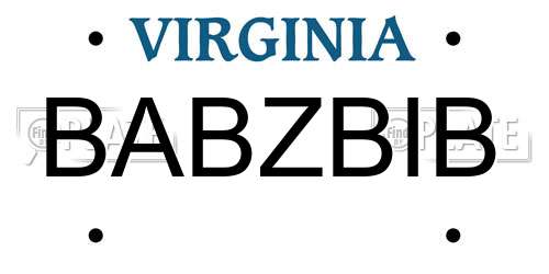 BABZBIB Virginia License Plate