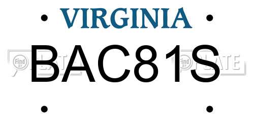 BAC81S Virginia License Plate
