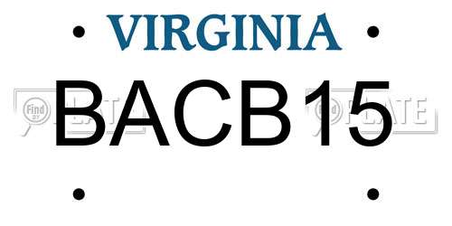 BACB15 Virginia License Plate
