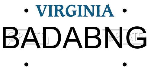 BADABNG Virginia License Plate
