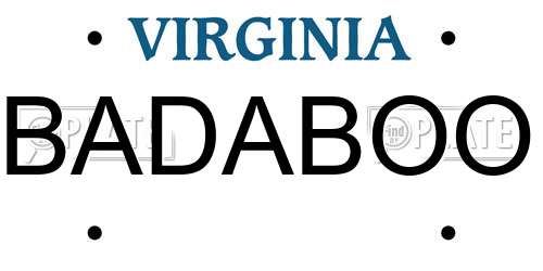 BADABOO Virginia License Plate
