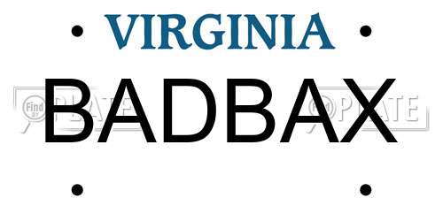 BADBAX Virginia License Plate