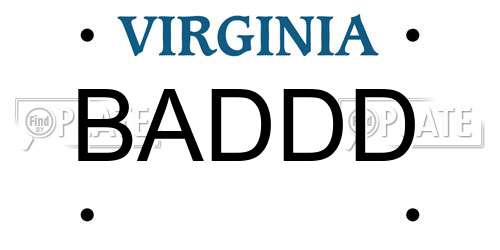 BADDD Virginia License Plate