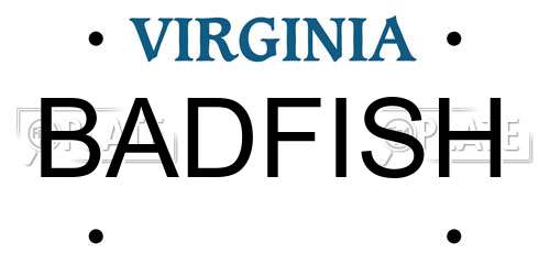 BADFISH Virginia License Plate