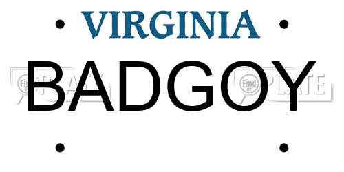 BADGOY Virginia License Plate