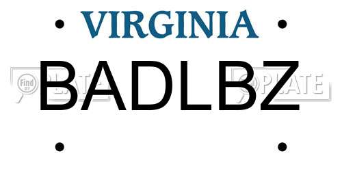 BADLBZ Virginia License Plate