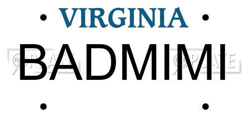 BADMIMI Virginia License Plate