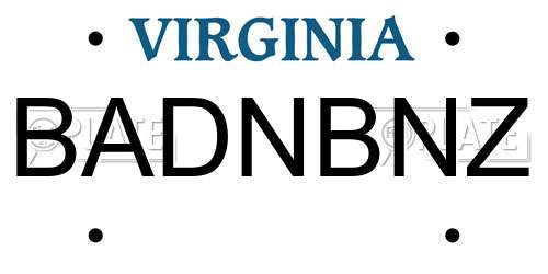 BADNBNZ Virginia License Plate