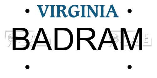 BADRAM Virginia License Plate