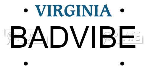 BADVIBE Virginia License Plate