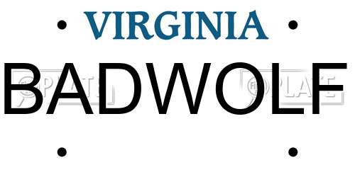 BADWOLF Virginia License Plate