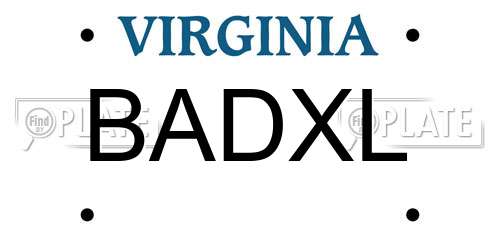 BADXL Virginia License Plate