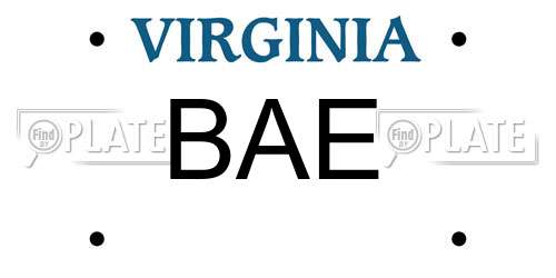 BAE Virginia License Plate
